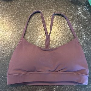 lululemon flow y bra nulu light support - size 4 - grape thistle
